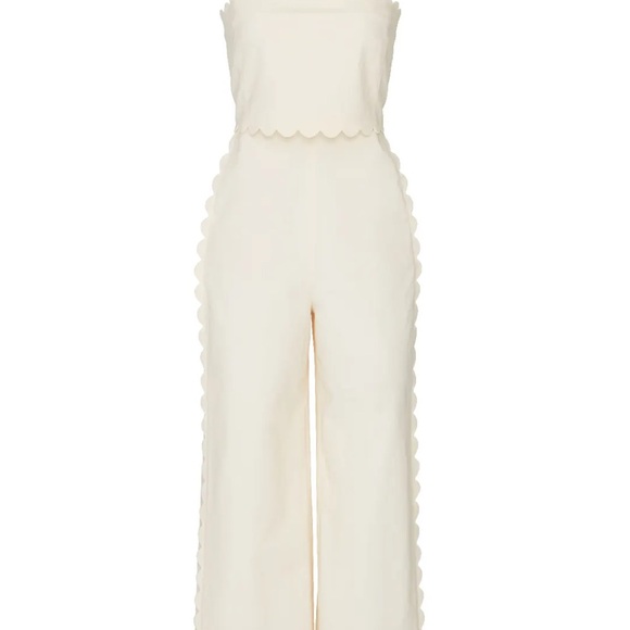 Rebecca Taylor Cream Scalloped Jumpsuit - Picture 9 of 12